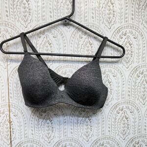 Victoria's Secret No-Wire Bra Womens 34B Gray Heathered Wireless Padded Comfort